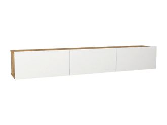 Vente-Unique Mobile Tv Sospeso Con 3 Ante Bianco E Naturale Chiaro - Vikila