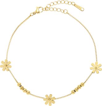 Lascana Fusskette LASCANA Edelstahlschmuck, Damen, Gr. Titan, gold (goldfarben), gl&auml;nzend, unifarben, Fussketten Fusskette, Hochwertiger, vergoldeter Fussschm