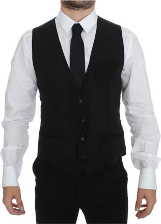 Dolce & Gabbana Suit Vests - Heren - Gillet - Zwart - S - Wol - Kostuums