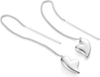 JENNY BIRD Puffy Heart Threader Earrings in High Polish Silver at Nordstrom