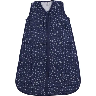 Hudson Baby Muslin Cotton Sleeveless Wearable Sleeping Bag, Sack & Blanket (baby) in Gray Navy Star at Nordstrom, Size Xx-Large