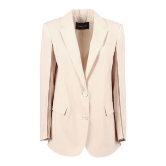 Fabiana Filippi Blazers, female, Pink, Size: S Giaccia Over con Coulisse Dietro in Frescolana