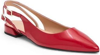 Bruno Magli Juliet Slingback Pointed Toe Flat in Berry Patent at Nordstrom, Size 10.5