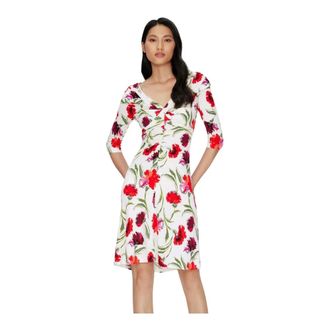Diane Von F&uuml;rstenberg Vestido con mangas fruncidas - Dresses - Mujer - Multicolor - S