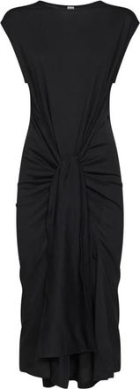 Toteme Tie-waist Jersey Dress - Dames - Casual kleedjes - Zwart - S - Katoen - Kleedjes
