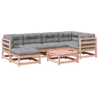 vidaXL Set Divani Giardino 7 pz Cuscini Legno Massello Abete Douglas vidaXL