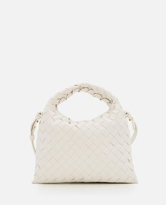 Bottega Veneta White MINI HOP HOBO LEATHER SHOULDER BAG