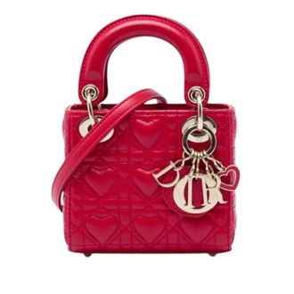 Dior Pre-owned Lady Dior Mini Bag - Dames - Pre-owned - Rood - Maat: ONE Size Leer