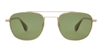 Garrett Leight CLUBHOUSE II SUN G-SPBRNSH/GRN Mens Sunglasses Gold Size 51