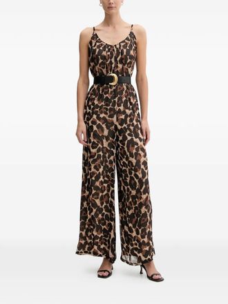 Joseph Ribkoff animal-print jumpsuit - women - Polyester - L - Brown