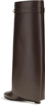 Givenchy Womens Leather Shark Boots Ebony Brown Calf