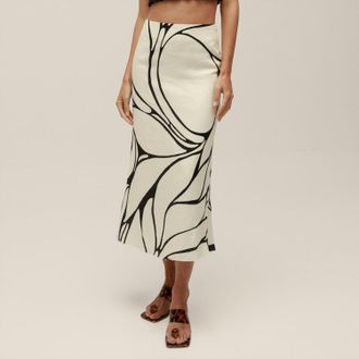 Cala de la Cruz Fabiana Skirt In White/ Black