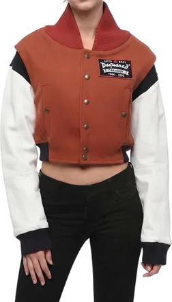 Dsquared2 Multicolor Color Block Mock Collar Jacket