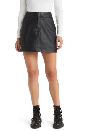 Treasure & Bond Faux Leather Miniskirt in Black at Nordstrom, Size X-Large