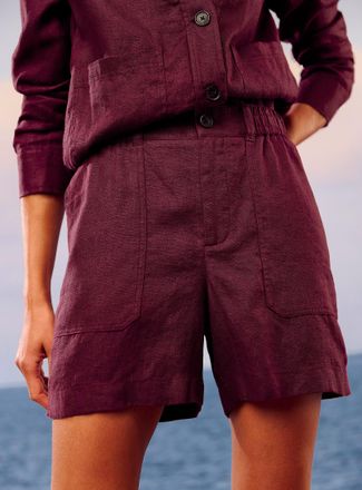 Contemporaine Womens XL pockets pure linen short Fit: Wide leg, high rise