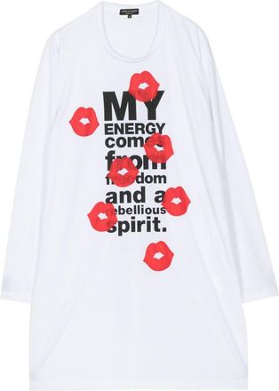 Comme Des Garçons slogan-print long-sleeve T-shirt - men - Polyester - M - White