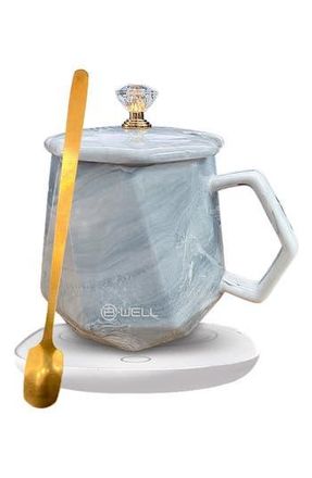 Bytech Marbled Mug & Warmer Pad Set in White at Nordstrom Rack