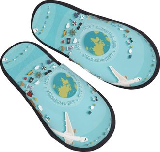 Generic Travelling On Airplane Unisex Shoes Fuzzy Slippers Warm House Slippers For Indoor Winter Bedroom L