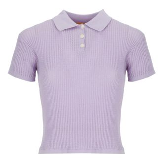 Guest In Residence Cashmere Knitwear, female, Purple, Size: L Shrunken Polo