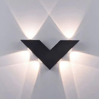 OEM Aplique De Pared Led Para Exteriores Crezuo De 6 W, 3000 K, Moderno, Con Iluminaci&oacute;n Hacia Arriba Y Hacia Abajo, En Forma De V E Impermeable, Ip65.-cr