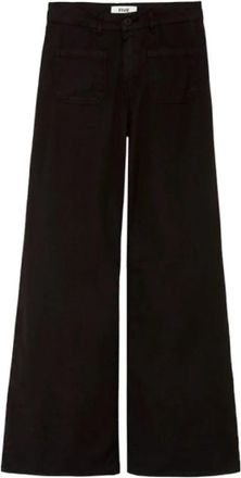 Five Jeans Lou Wide Broeken - Dames - Wijde Broeken - Zwart - W28 - Katoen - Broeken
