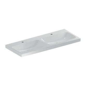 Keramag Geberit Icon Light Lavabo Doble, 120 Cm X 48 Cm, Con 2 Agujeros