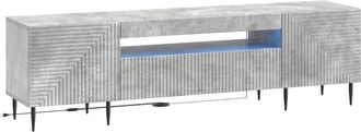 vidaXL Mueble De Tv Led Gris Hormig&oacute;n Madera De Ingenier&iacute;a Vidaxl
