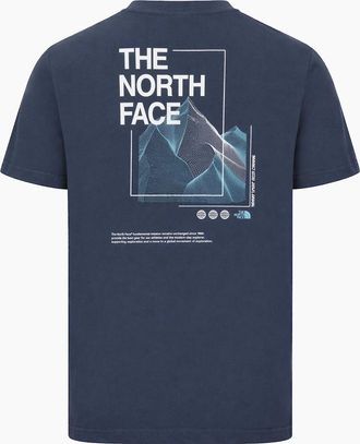 The North Face Mens The North Face Mens T Shirts Digital Energy Short Sleeve Cotton Tee - Blue - Size: 40