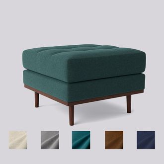 Swoon Editions Swoon | Berlin | Ottoman | Blue | Crushed Velvet | W: 67 cm D: 67 cm H: 46 cm