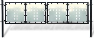 vidaXL Puerta De Valla De Jard&iacute;n Negra 300x150 Cm Vidaxl