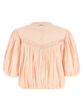 Twin-Set Pleated Cotton Blouse - peach