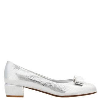 Ferragamo Vara Hammered Calfskin Pumps, Size 7 C