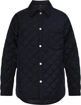 A.P.C. Georges Quilted Jacket - Heren - Zomerjassen - Blauw - M - Katoen - Jassen
