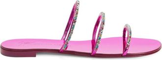 Giuseppe Zanotti Dark Colorful Rhinestone-Embellished Sandals, Brand Size 36 ( US Size 6 )