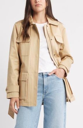 Caslon Utility Cotton Trench Coat in Tan Shore at Nordstrom Rack, Size X-Small