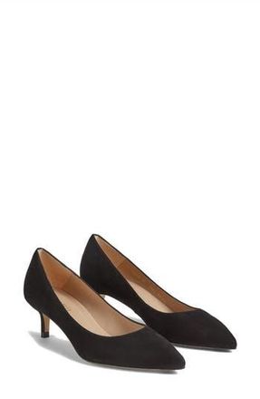 L.k. Bennett Audrey Pointed Toe Kitten Heel Pump in Black Suede at Nordstrom Rack, Size 37