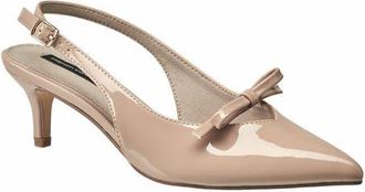 French Connection Quinny Slingback Kitten Heel in Nude Patent at Nordstrom, Size 10