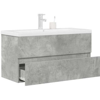 vidaXL Set Muebles De Ba&ntilde;o 2 Piezas Madera Contrachapada Gris Hormig&oacute;n