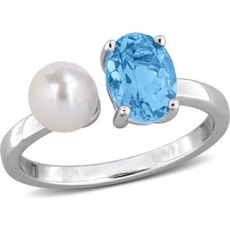 Delmar Freshwater Pearl & Sky Blue Topaz Ring at Nordstrom Rack, Size 8
