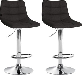 Clp Clp - Set De 2 Taburetes De Bar Jerry En Tela Negro Cromado