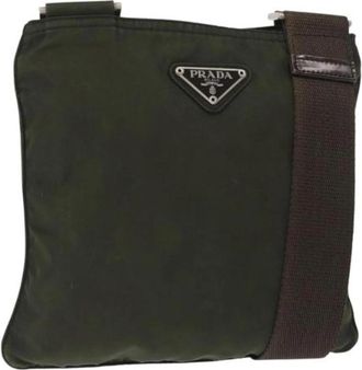 Prada Pre-owned Vintage Nylon Cross Body Bag - Dames - Vintage Schoudertas - Groen - ONE Size - Nylon - Vintage