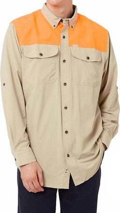 Filson Sportsmans Shirt In Twill/blaze Orange