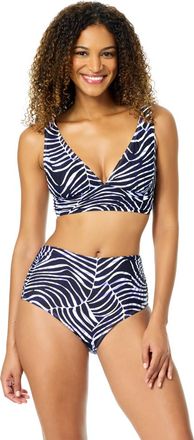 Anne Cole Womens Shadow Palm Soft Band Shirred Bralette Bikini Top at Nordstrom, Size X-Small