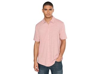 Johnston & Murphy Bennett Short-sleeve Knit Shirt Mens Clothing Pink Honeycomb : 3XL, Polyester/Rayon/Spandex