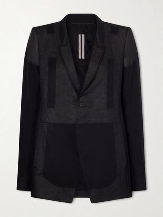Rick Owens Blazer In Cotone A Pannelli - Nero