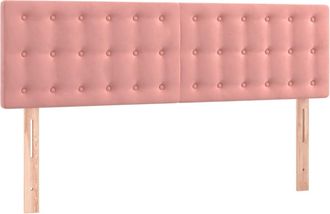 vidaXL Cabecero Con Led De Terciopelo Rosa 144x5x78/88 Cm Vidaxl