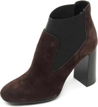 Tod's Elastische Laars T95 Donkere Schoen - Dames - Laarzen met Hak - Bruin - 37 1/2 EU - Leer - Schoenen