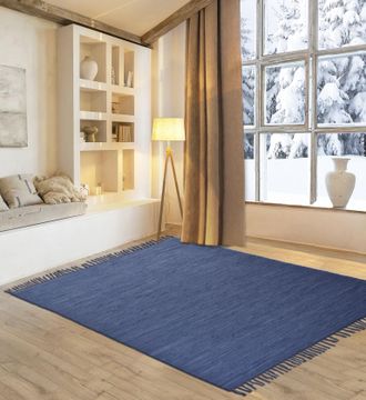 My Home Teppich »Gastines« rechteckig 5 mm Höhe Wendeteppich, reine Baumwolle, handgewebt, uni, waschbar, modern