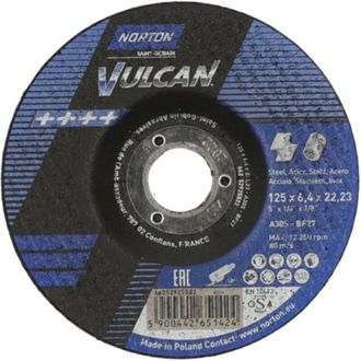 Norton Discos De Desbaste Para Metal 125x6,4x22 Mm