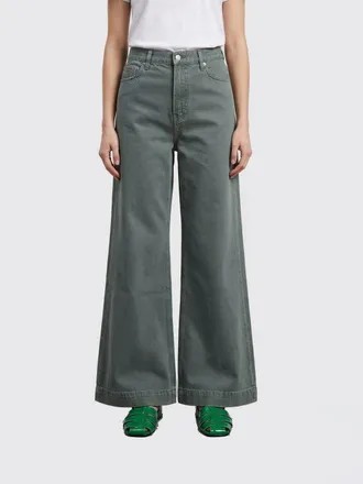 Calvin Klein Wide Leg Cotton Blend Denim Jeans